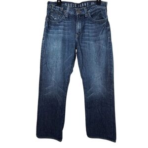 GUESS Cliff Straight Leg Mens Jeans Sz 32 Cotton Blue 30" Inseam